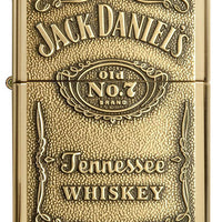 Zippo Windproof Lighter Jack Daniel's® Label-brass Emblem High Polish Brass