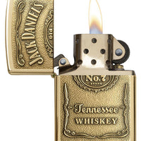Zippo Windproof Lighter Jack Daniel's® Label-brass Emblem High Polish Brass
