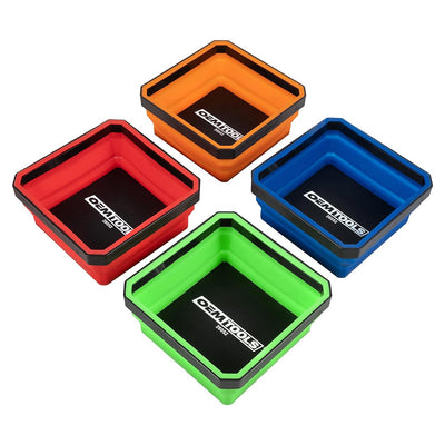 Oem Tools Magnetic Foldable Tray And Nut Cup Set For Small Parts Storage And Organization (4 Pack)
