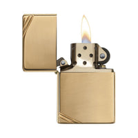 Zippo Windproof Lighter Vintage High Polish Brass W/slashes