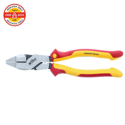 Wiha Insulated Industrial Ne Style Lineman’s Pliers With Crimpers 9.5