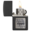 Zippo Windproof Lighter Black Crackle® Gold Zippo Logo