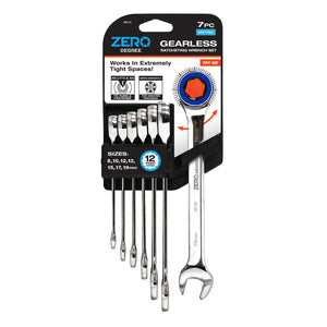 Zero Degree Metric Ultra-precise Gearless Ratchet Wrench Set (7-piece)