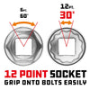 Powerbuilt Metric Shallow Socket - 46mm X 3/4 Inch Drive