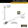 Titan 3/8" X 8" Length Auto Flex Universal Joint Extension Adapter
