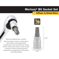 Titan Mortorq Bit Socket - 3/8" Drive (5 Socket Set)