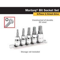 Titan Mortorq Bit Socket - 3/8" Drive (5 Socket Set)
