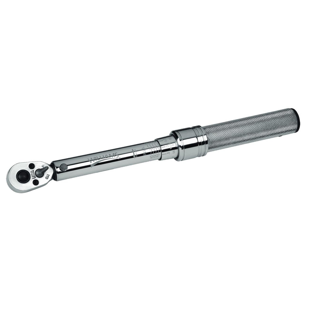 Williams 3/8" Drive 5-75 Foot-pound Dual Scale Micro-adjustable Torque Wrench With Non-slip Grip