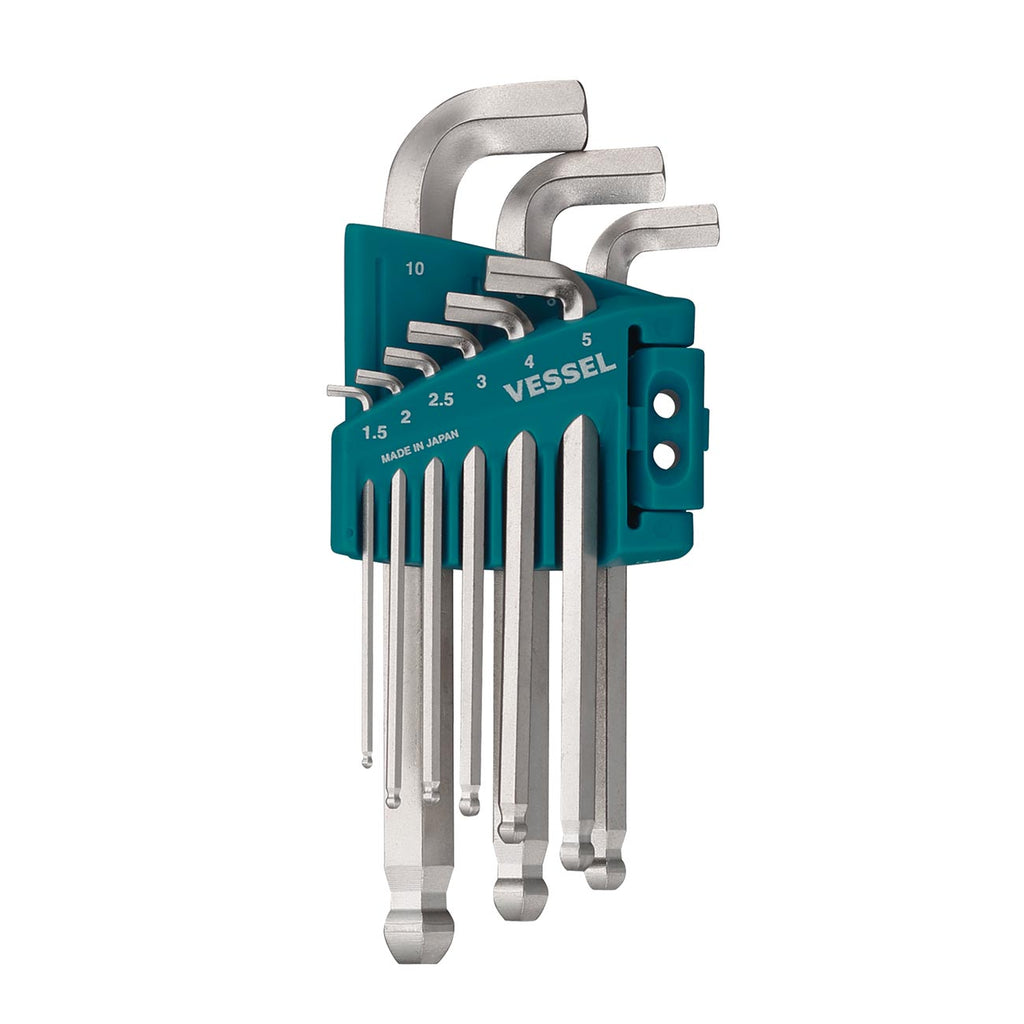 Vessel Metric Ball Point Hex Short L-key Wrench Set (9 Piece)