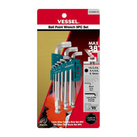 Vessel Metric Ball Point Hex Short L-key Wrench Set (9 Piece)