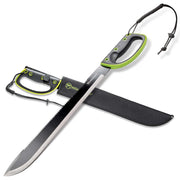 Kilimanjaro 24" Machete With Serrated Back And Black Finish With Nylon Storage Sheath