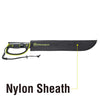 Kilimanjaro 24" Machete With Serrated Back And Black Finish With Nylon Storage Sheath