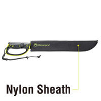 Kilimanjaro 24" Machete With Serrated Back And Black Finish With Nylon Storage Sheath