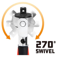 Powerbuilt 3/8" Drive Stubby Ratchet With 270° Swivel Head - 72 Tooth