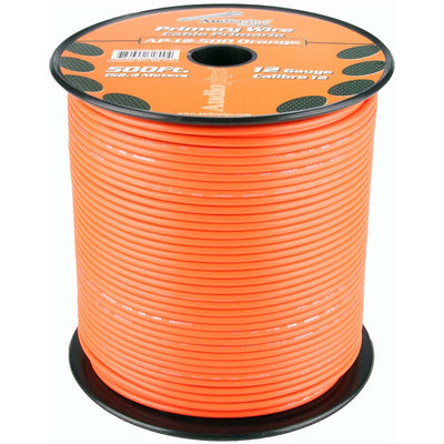 Audiopipe Primary Wire 12-gauge 500 Foot Spool - Orange