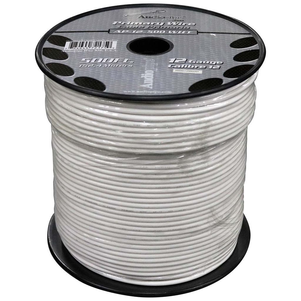 Audiopipe Primary Wire 12-gauge 500 Foot Spool - White