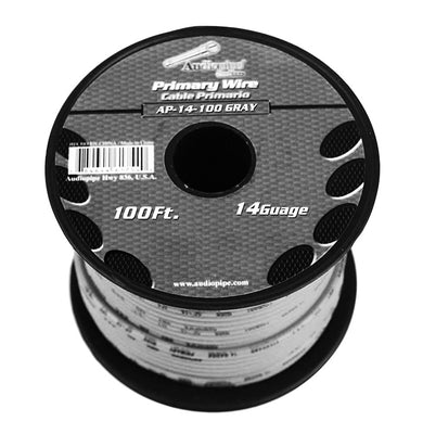 Audiopipe Primary Wire 14-gauge 100 Foot Spool - Gray