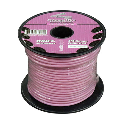 Audiopipe Primary Wire 14-gauge 100 Foot Spool - Pink