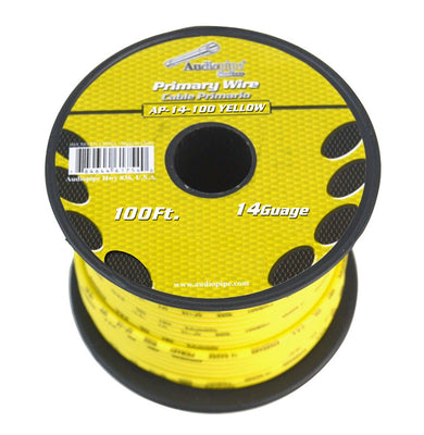 Audiopipe Primary Wire 14-gauge 100 Foot Spool - Yellow