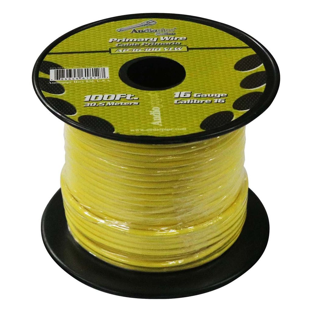 Audiopipe 16 Gauge 100ft Yellow Primary Wire