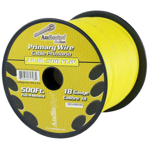 Audiopipe Primary Wire 18-gauge 500 Foot Spool - Yellow