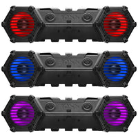 Boss Amplified Bluetooth 8" Marine Speaker Rgb Lighting & Led Light Bar