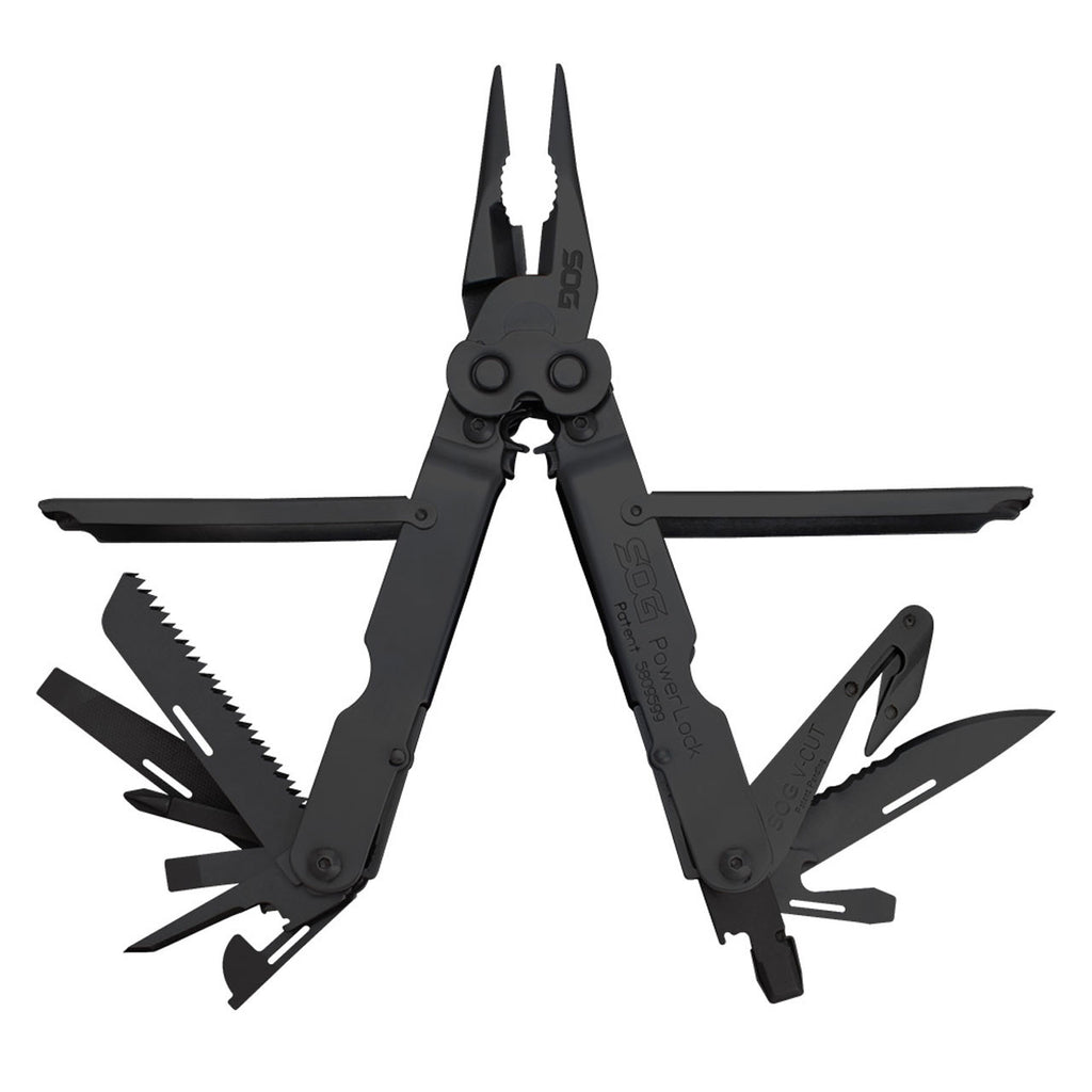 Sog Powerlock Eod Multi-tool With V-cutter And Nylon Sheath (black Oxide)