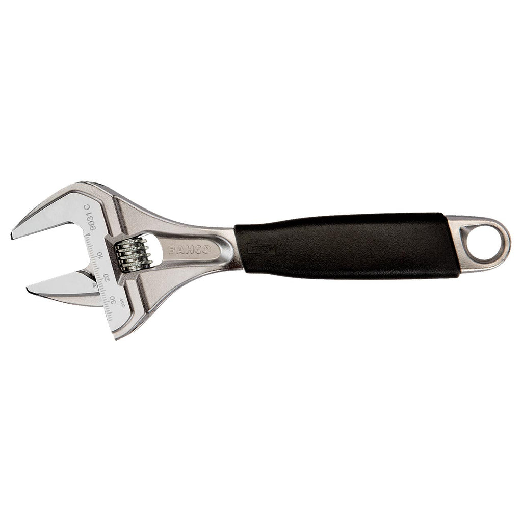 Bahco 8" Ergo™ Central Nut Wide Opening Jaw Adjustable Wrenches With Rubber Handle