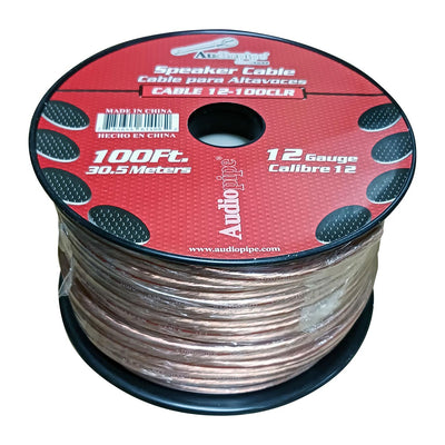 Speaker Wire 12ga 100' Clear Audiopipe Poly Bag