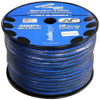 Audiopipe Speaker Wire 12-gauge 500 Foot Spool - Blue/clear