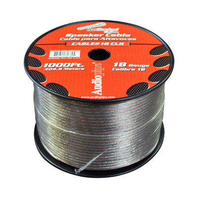Audiopipe Speaker Wire 18-gauge 1000 Foot Spool - Clear Insulation