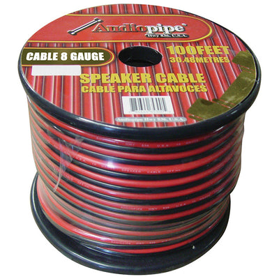 Audiopipe Speaker Wire 8-gauge 100 Foot Spool - Black/red