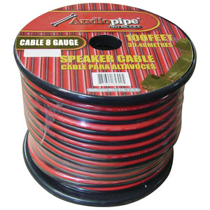 Audiopipe Speaker Wire 8-gauge 100 Foot Spool - Black/red