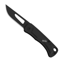 Sog Centi I Keychain Folding Knife 1.4" Black Oxide Blade Stainless Steel Handles