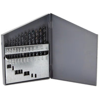Drill America High Speed Steel Left Hand Drill Set - Sizes 1/16" - 1/4" X 64ths (13-piece)