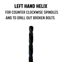 Drill America High Speed Steel Left Hand Drill Set - Sizes 1/16" - 1/4" X 64ths (13-piece)