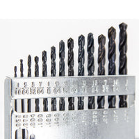 Drill America High Speed Steel Left Hand Drill Set - Sizes 1/16" - 1/4" X 64ths (13-piece)