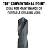 Drill America 37/64" Hss Reduced Shank Drill Bit 3/8" Shank