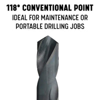 Drill America 37/64" Hss Reduced Shank Drill Bit 3/8" Shank