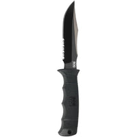 Sog Seal Pup Elite - Fixed Serrated Blade - Kydex Sheath - Black Tini Partially Serrated Knife