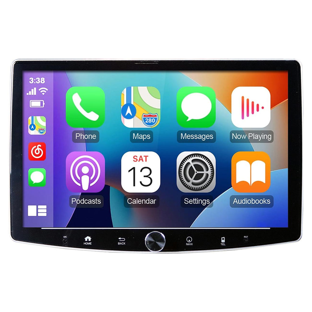 Extreme Car Audio Single Din 360 Degree Swivel 10.1" Am/fm/bt Wireless Carplay & Android Auto