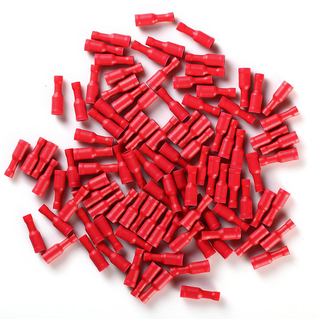 Xscorpion Female Bullet Connectors 18/22ga. - Red (100 Pack)