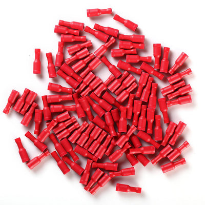 Bullet Connector Female 22/18 Ga; Xscorpion; Red; 100 Pcs