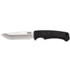 Field Knife Fixed 4" Satin Plain Clip Point Blade Thermoplastic Rubber Handles Grn Sheath