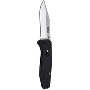 Sog Flare Assisted Folding Knife 3.5" Satin Plain Blade Black Grn Handles