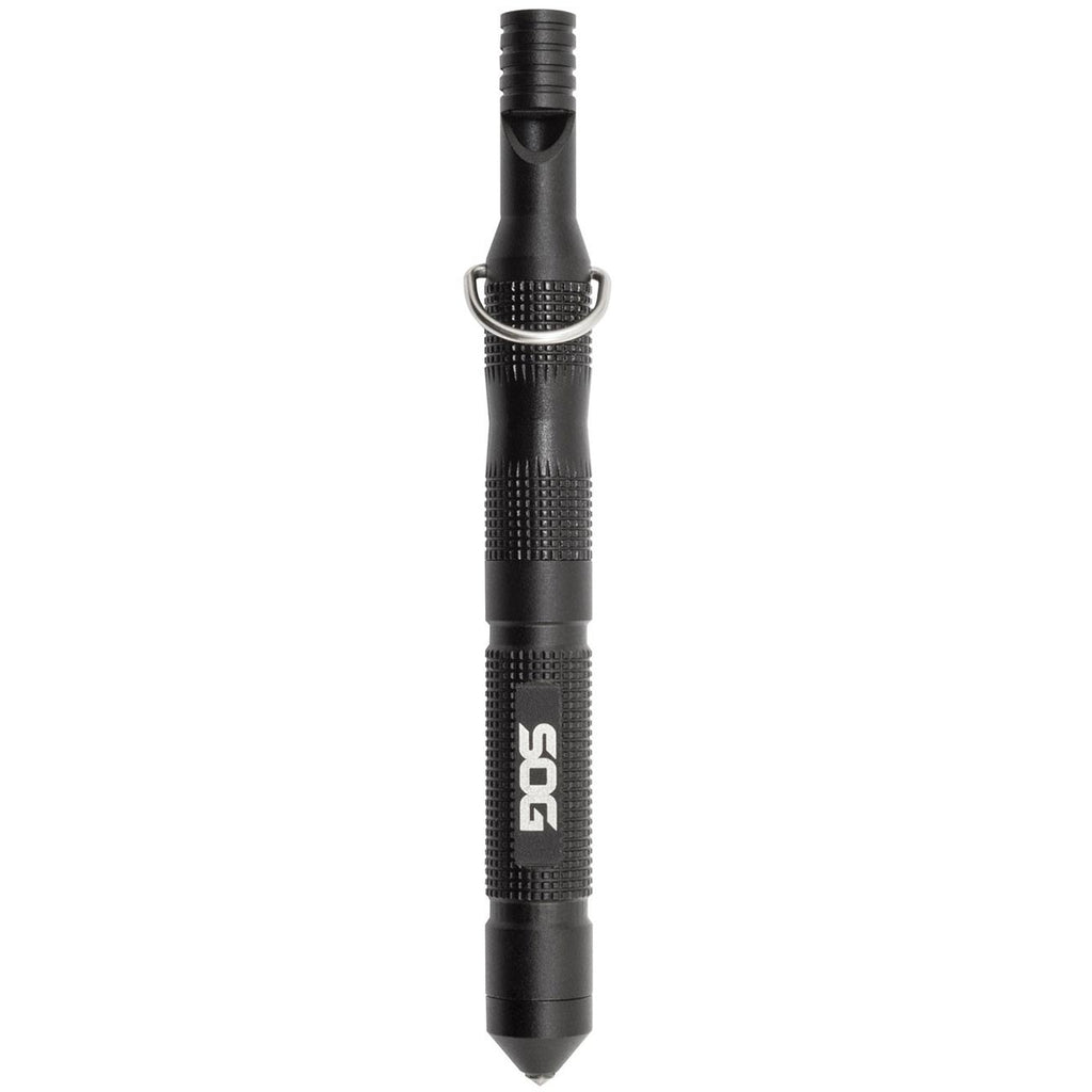 Sog Flint With Safety Whistle Fire Starter Tinder Compartment And Carbide Glass Breaker 4.3" Over