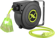Flexzilla Retractable Extension Cord Reel 25' 16/3 Awg Grounded Triple Tap Indoor Outlet