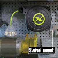 Flexzilla Retractable Extension Cord Reel 25' 16/3 Awg Grounded Triple Tap Indoor Outlet