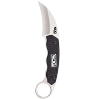 Sog Gambit Karambit Fixed 2.58" Satin Hawkbill Blade Grn Handles Molded Nylon Sheath