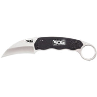 Sog Gambit Karambit Fixed 2.58" Satin Hawkbill Blade Grn Handles Molded Nylon Sheath